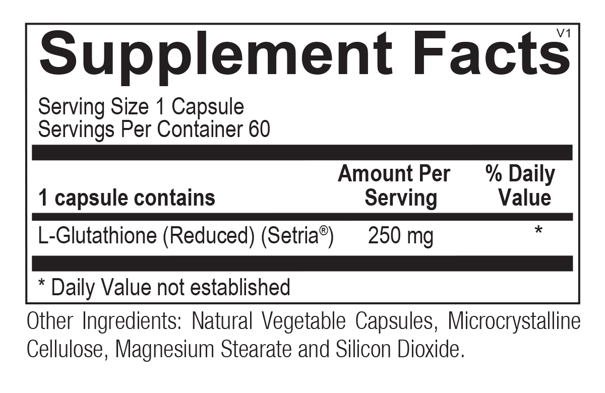 Chi Rho Chiropractic - Glutathione Supreme Dietary Supplement Facts Chi Rho Chiropractic - Glutathione Supreme Dietary Supplement Facts