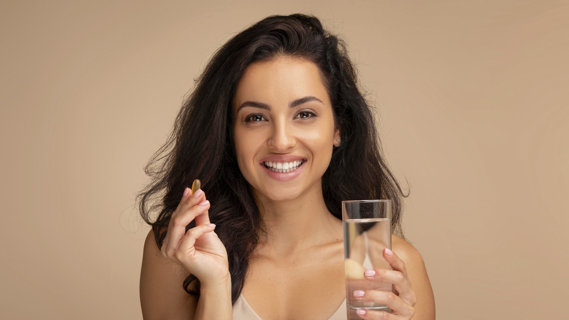 Women with smiling face is suggesting immune max for imune support