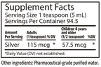 Pro Bio-Active Silver Hydrosol 23 ppm Economy Size Screw Top 16 fl oz Supplement Facts