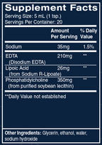 Liposomal EDTA with RLA 3.38 fl oz Supplement Facts