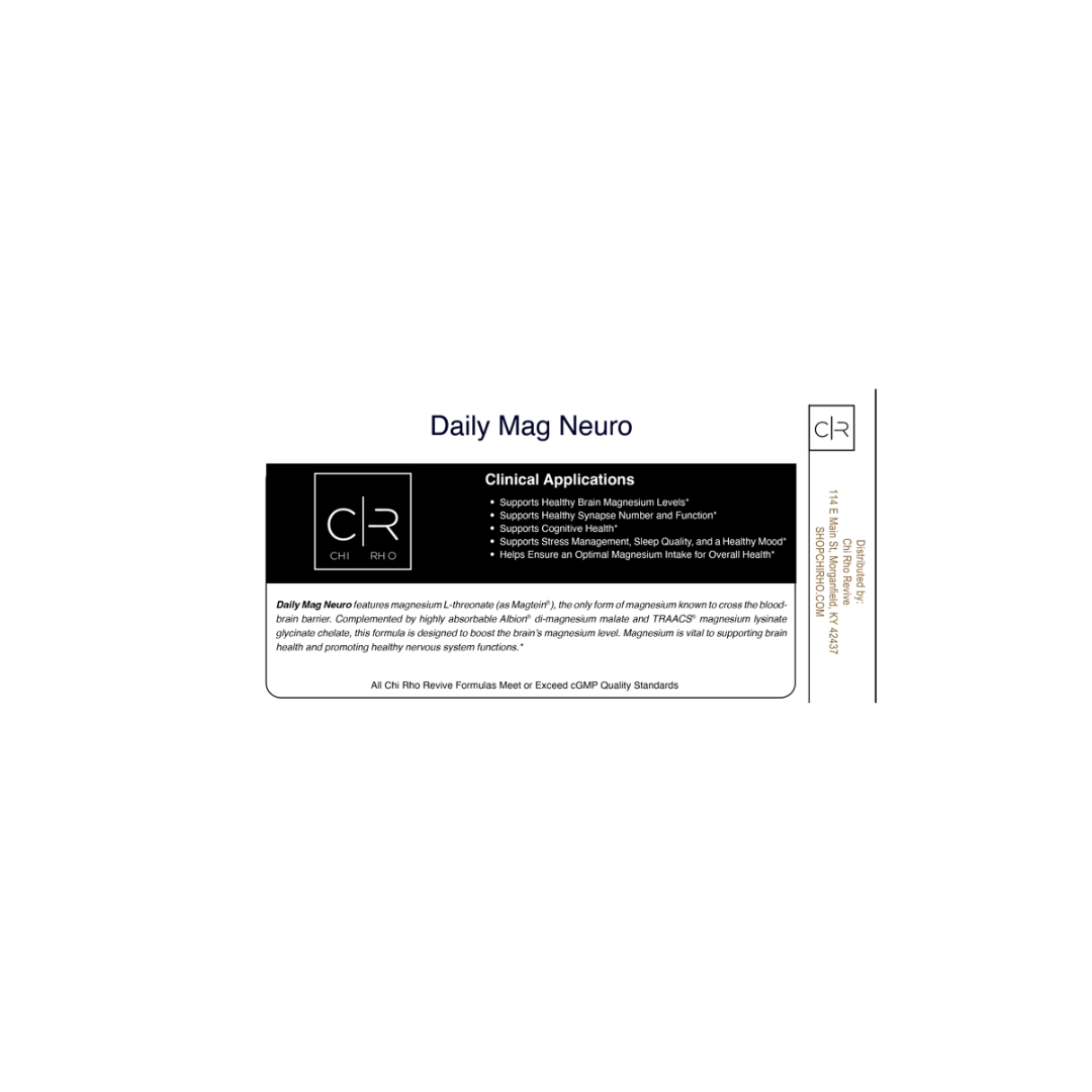 Chi Rho Chiropractic - Daily Mag Neuro Dietary Supplement Label