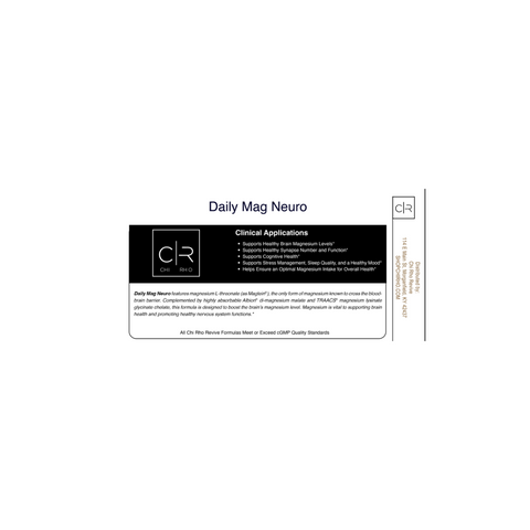 Chi Rho Chiropractic - Daily Mag Neuro Dietary Supplement Label