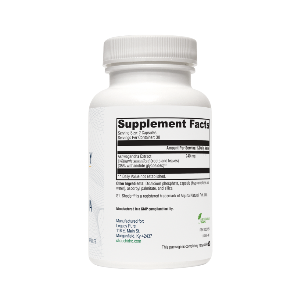 Ashwagandha 35 Supplement Facts | Legacy Pure Supplements
