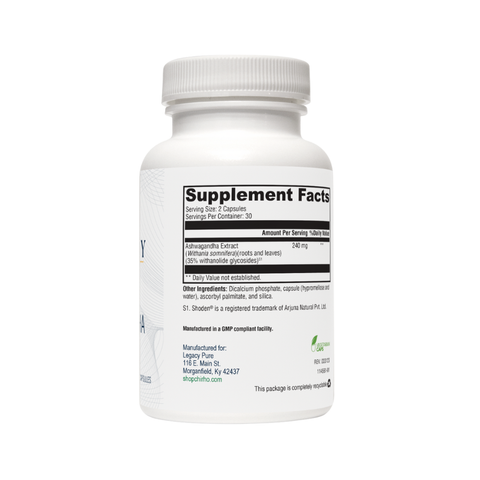 Ashwagandha 35 Supplement Facts | Legacy Pure Supplements