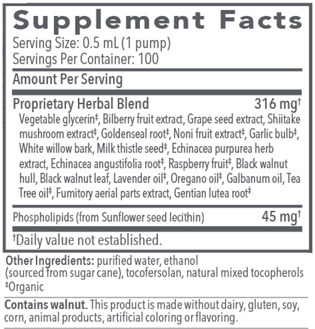 Biocidin® LSF 1.7 fl oz Supplement Facts