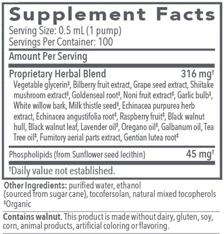 Biocidin® LSF 1.7 fl oz Supplement Facts