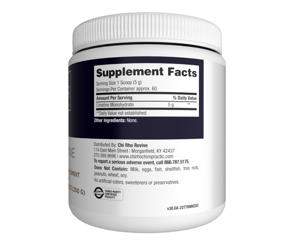 Chi Rho Chiropractic - Creatine Dietary Supplement Facts