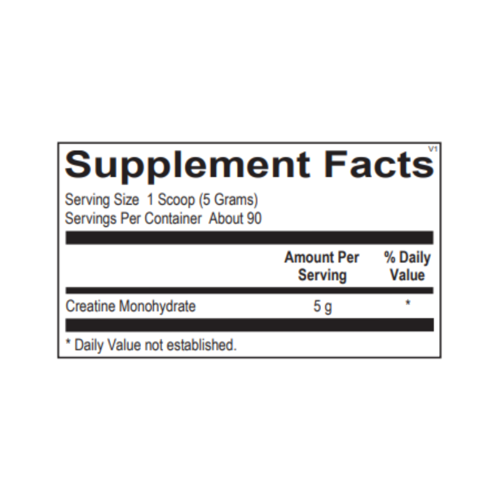 Creatine Supplement Facts Label | Legacy Pure Supplements