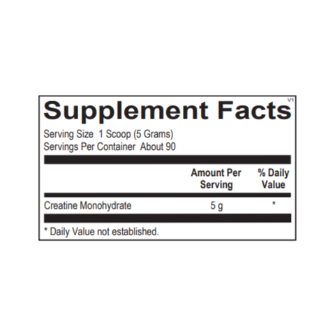 Creatine Supplement Facts Label | Legacy Pure Supplements