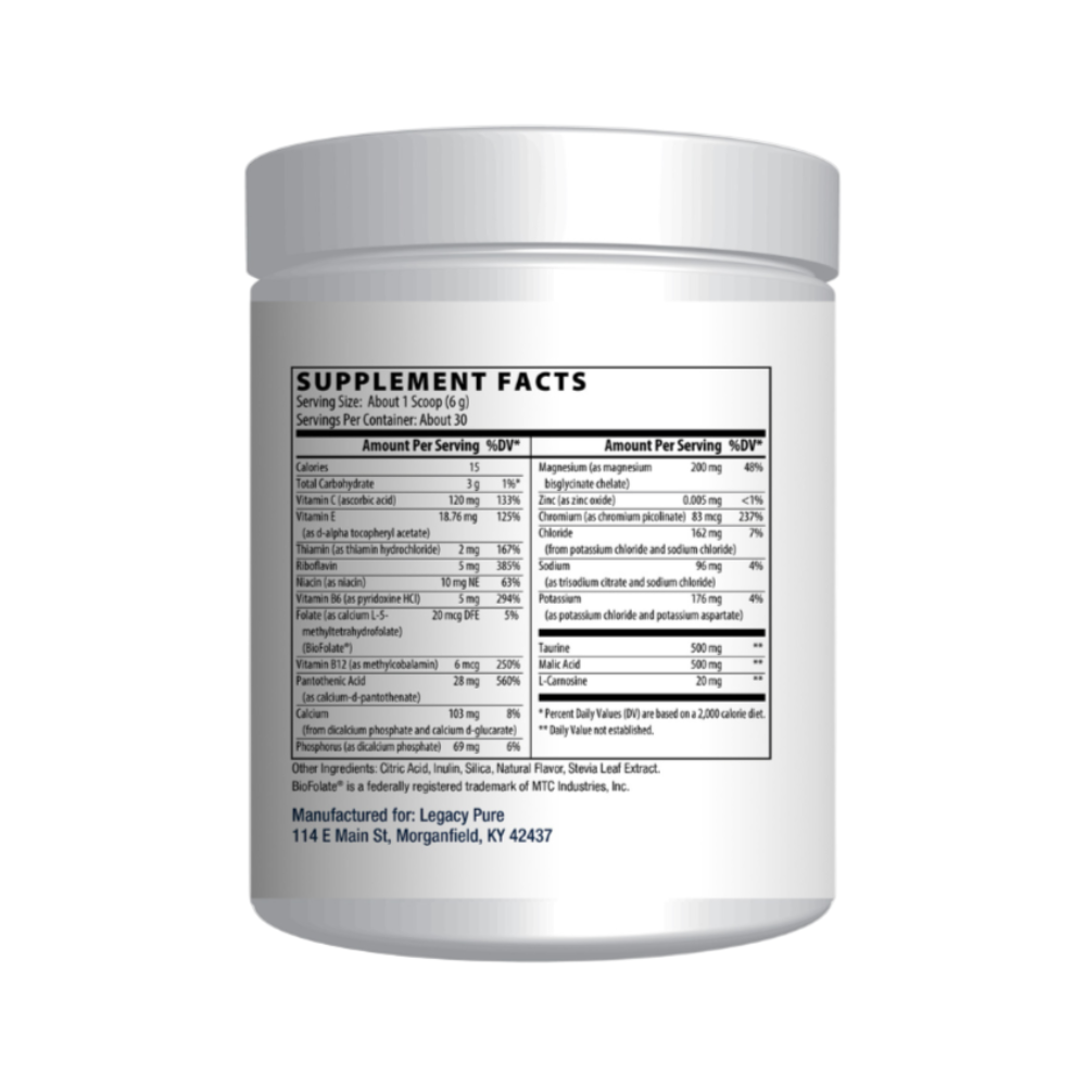 Electro-ade Lemonade | Dietary Supplement Facts | Legacy Pure Supplements