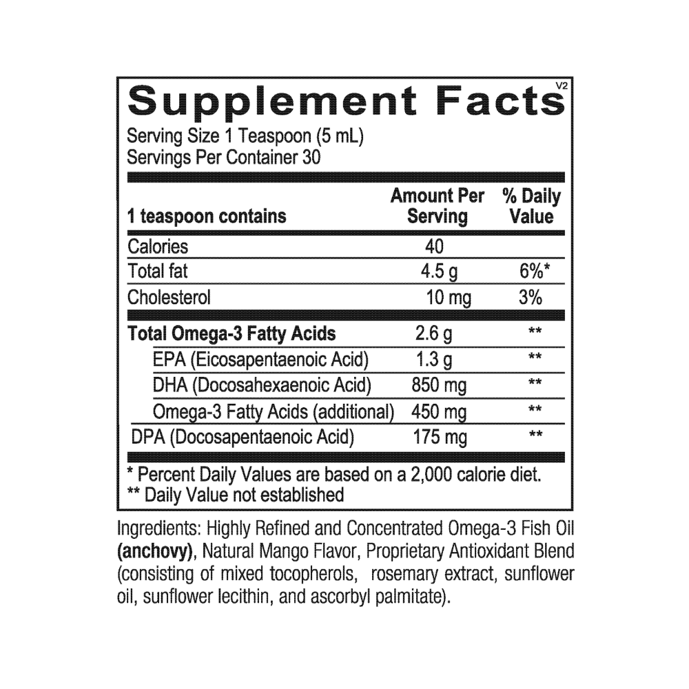 Ultra Omega Liquid | Supplement Facts | Legacy Pure Supplements