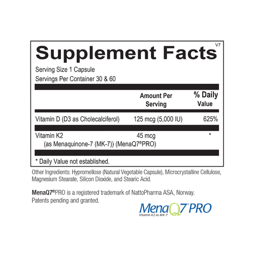 Vitamin D3-K2 | Supplement Facts | Legacy Pure Supplements
