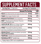 Cardio NAD+ Dietary Supplement Facts