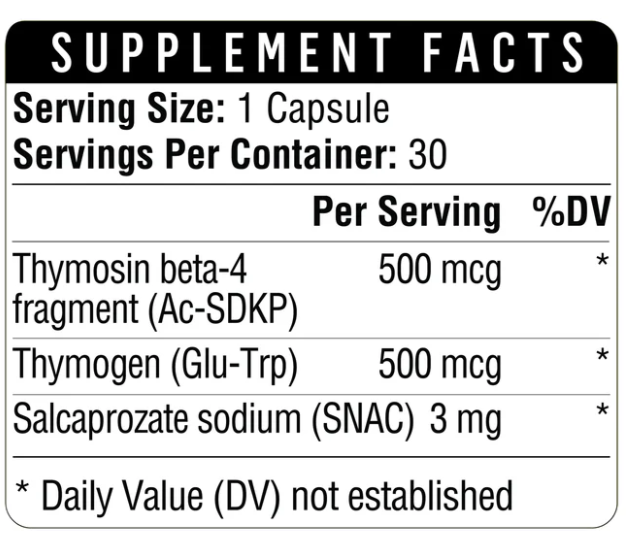 Thymosin B4-Frag 500+ Dietary Supplement Facts