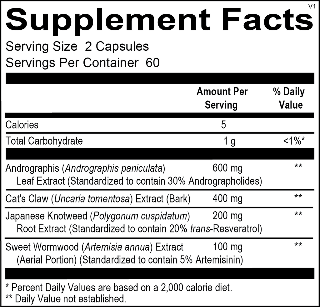 Chi Rho Chiropractic - Immuno Clear Dietary Supplement Facts